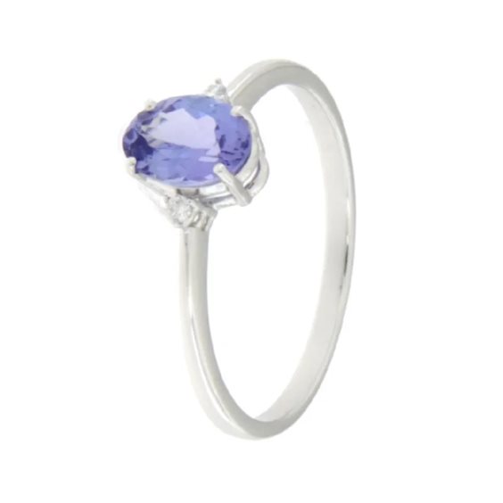 Anneau Promesse Femme in Or Tanzanite 0.45 Ct AOV64TAN - AOV64TAN